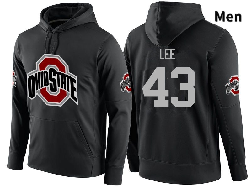 Men's Ohio State Buckeyes #43 Darron Lee Black Name Number College Football Hoodies 23XE047UP